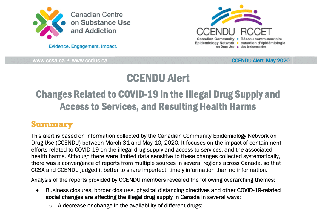 Changes to drug supply,  access to services and resulting health harms